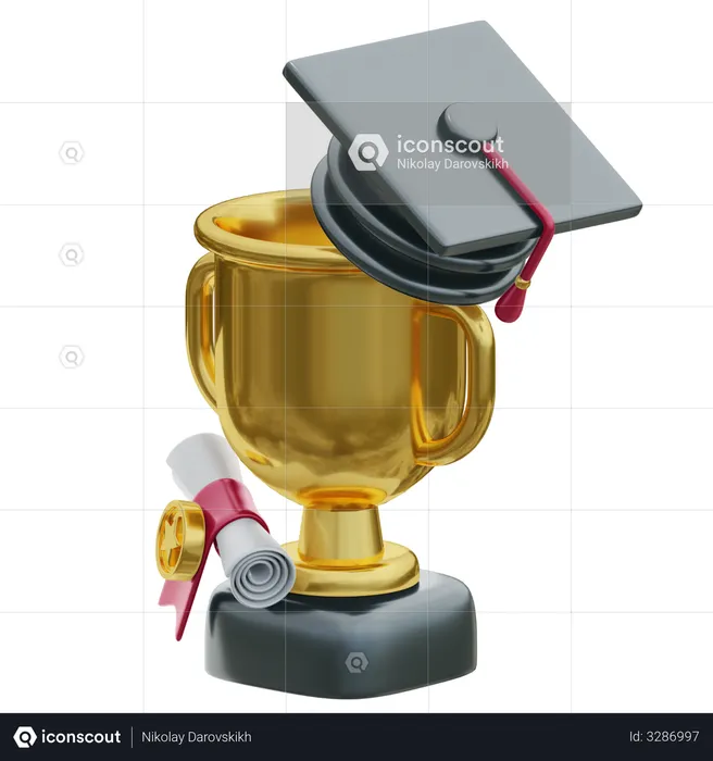 Education Trophy  3D Illustration