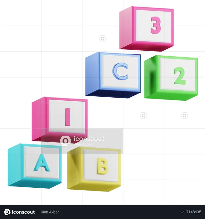 Educational Cubes  3D Icon
