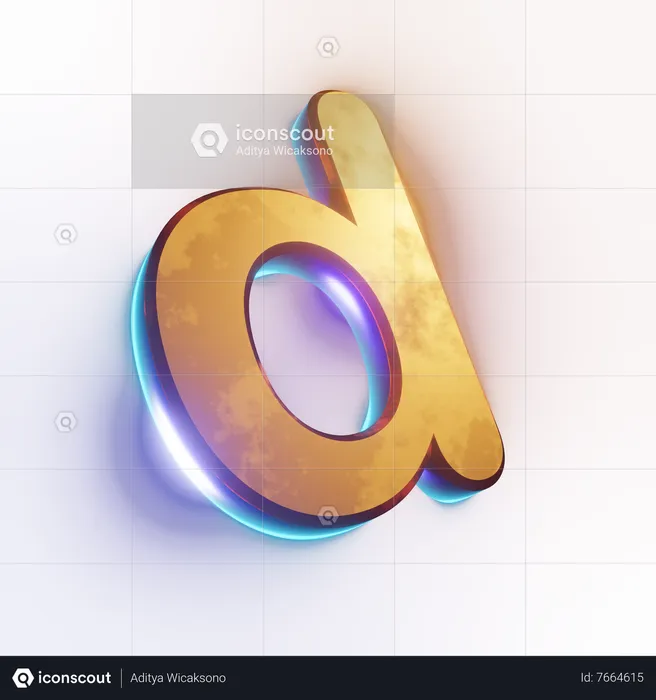 Efecto de texto minúscula 'd'  3D Icon