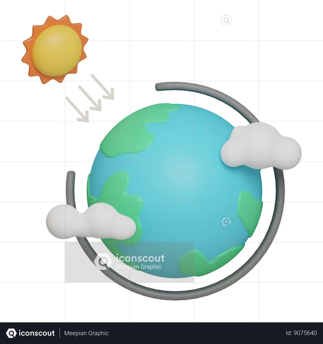 Efeito do aquecimento global  3D Icon