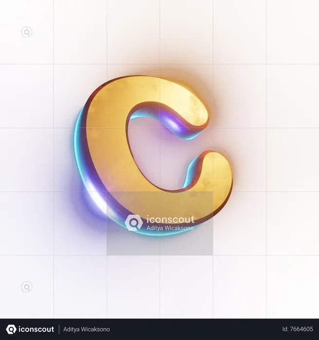 Efeito de texto com letra minúscula 'c'  3D Icon