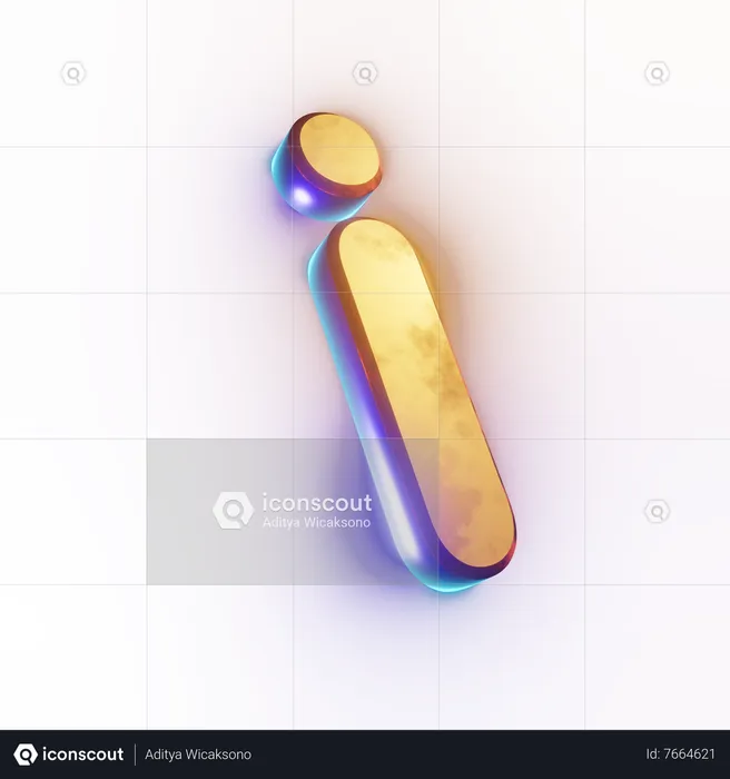 Efeito de texto com letra minúscula 'i'  3D Icon