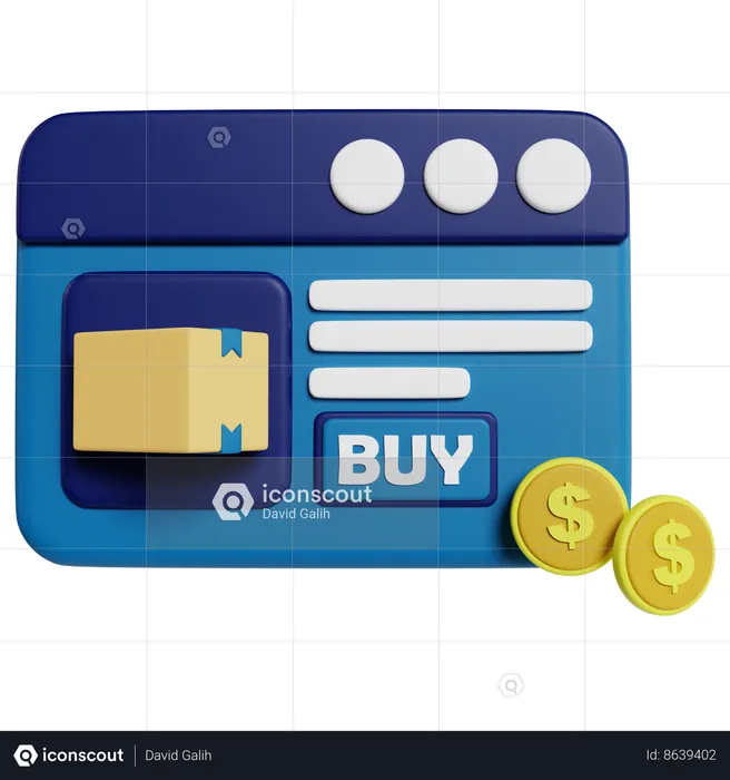 Efficient Online Shopping Interface  3D Icon