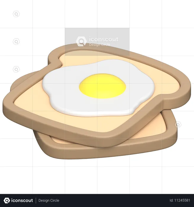 Egg Bread  3D Icon