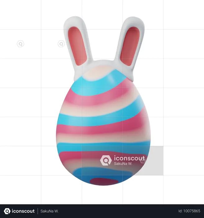 Egg Bunny Ear  3D Icon