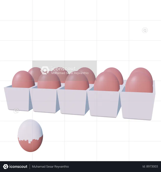 Egg Carton  3D Icon
