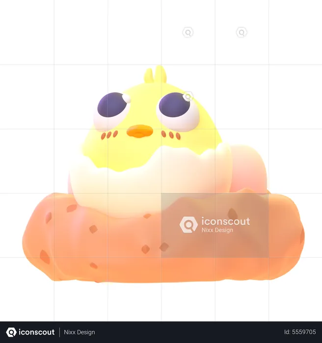 Egg Chick  3D Icon