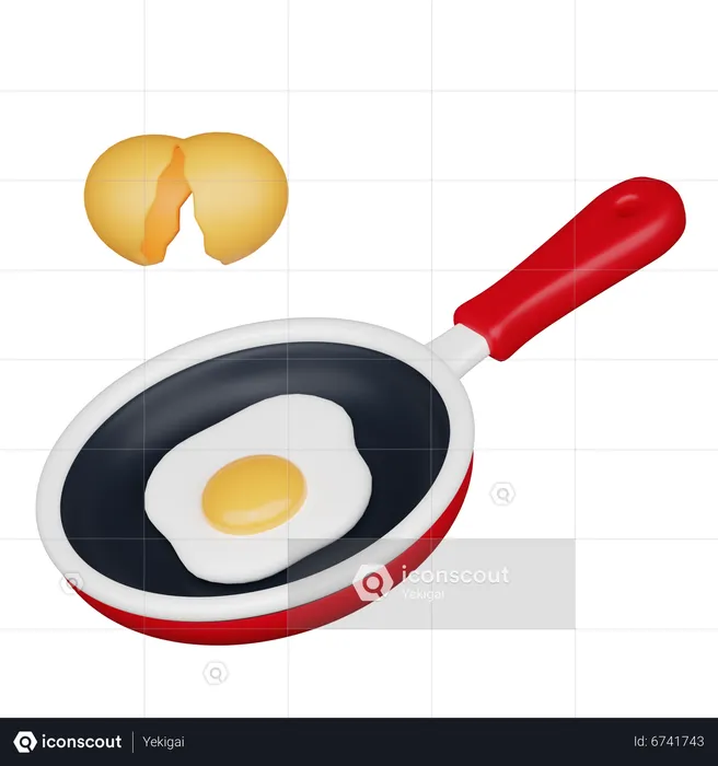 Egg Frying  3D Icon