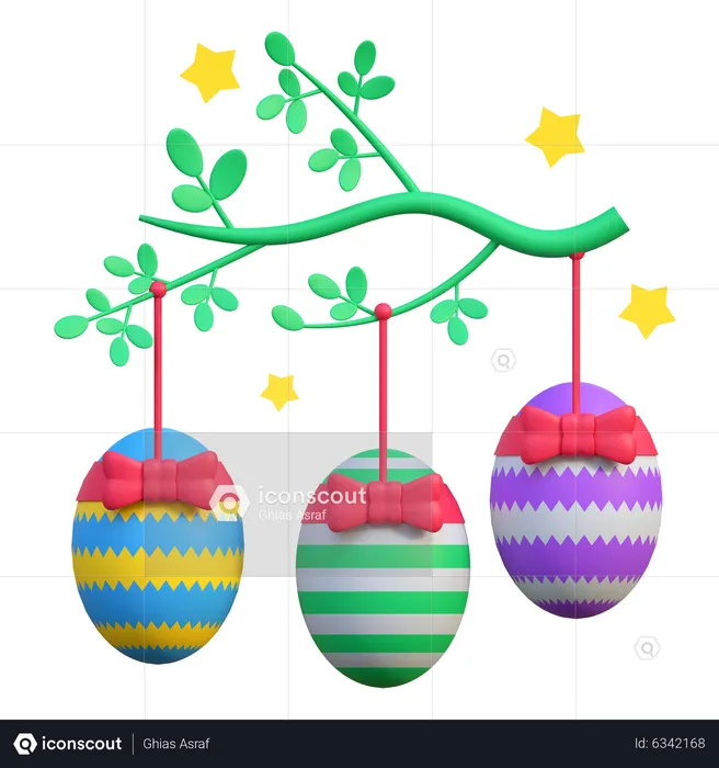 Egg Hang In Plant  3D Icon