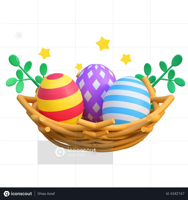 Egg In Nest  3D Icon