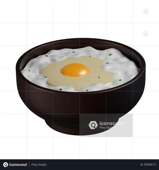 Egg Rice Bowl  3D Icon