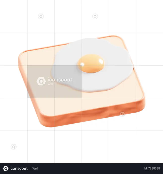 Egg Toast  3D Icon