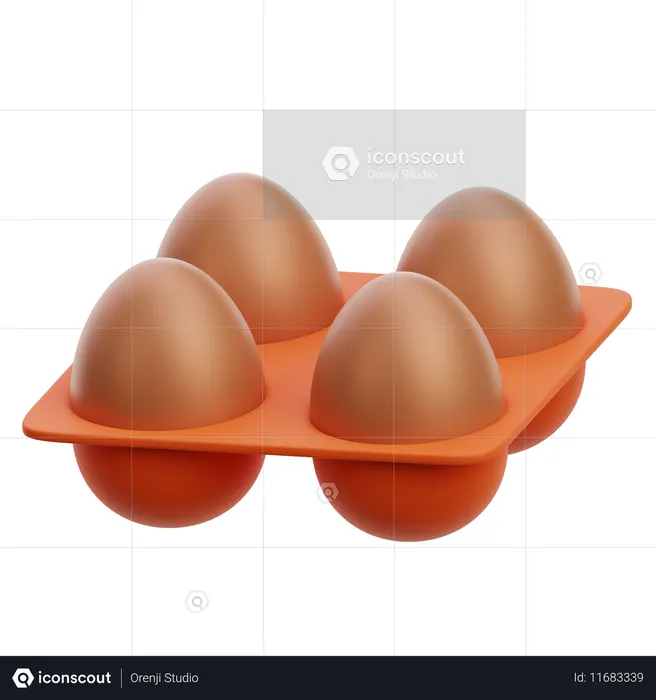 Egg Tray  3D Icon