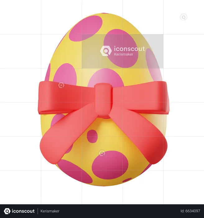 Egg With Ribbon  3D Icon