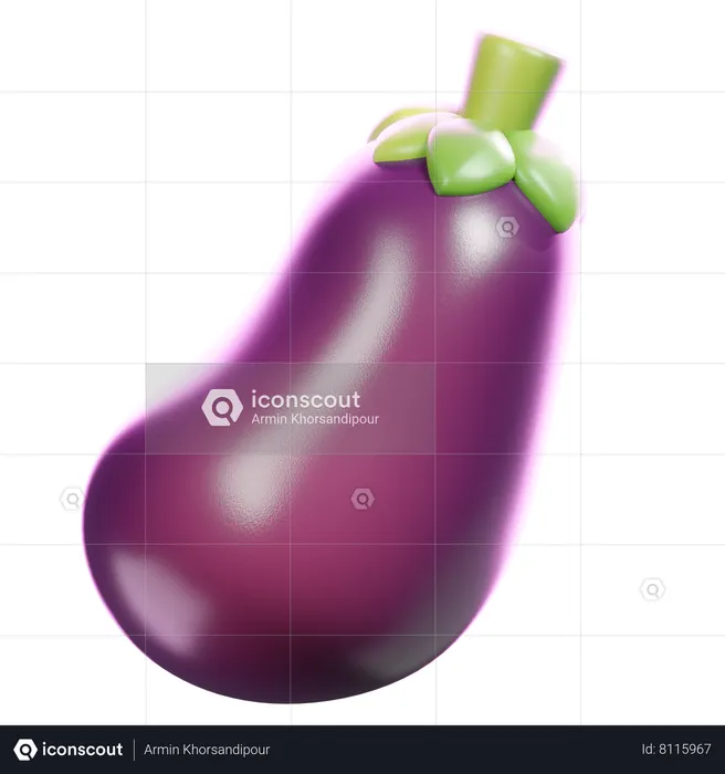 Eggplant  3D Icon