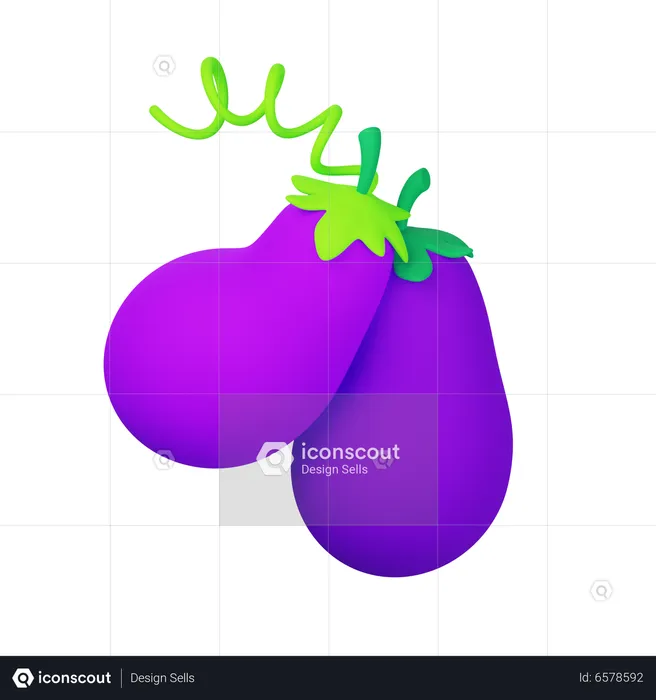 Eggplant  3D Icon