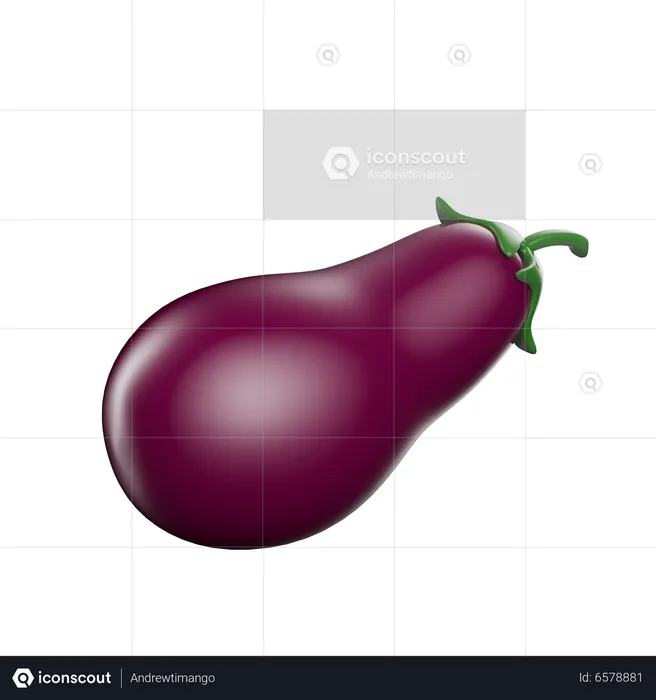 Eggplant  3D Icon