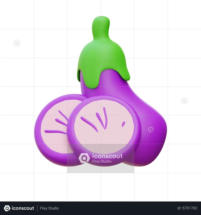 Eggplant  3D Icon