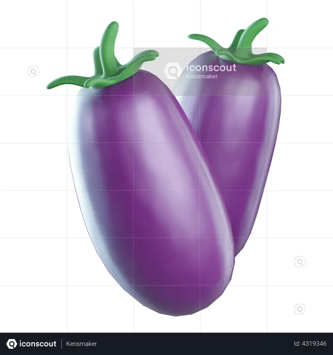 Eggplant  3D Icon