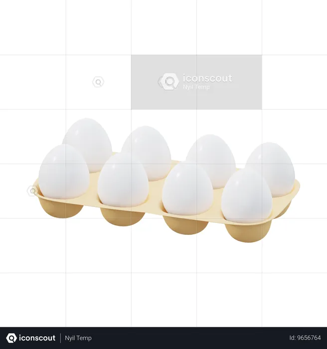 계란 트레이  3D Icon