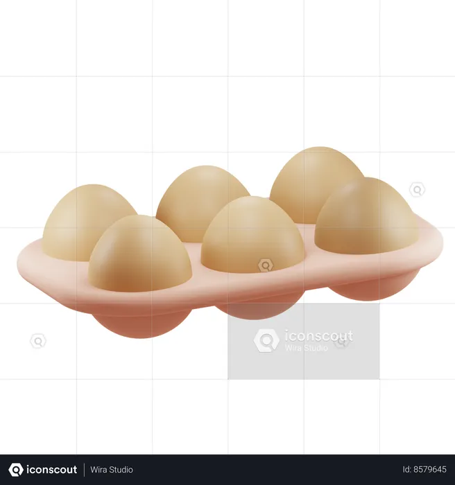 Eggs Tray  3D Icon