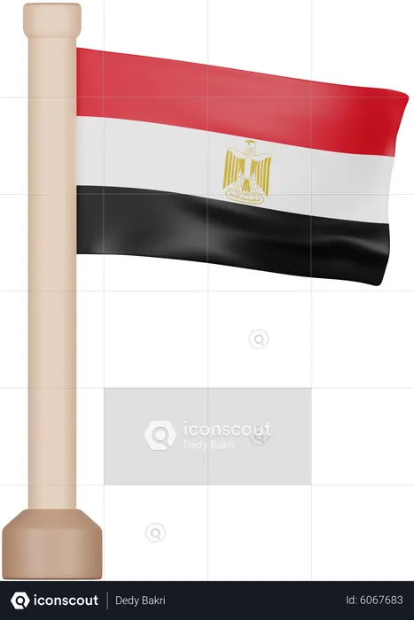 Egypt Flag Flag 3D Icon