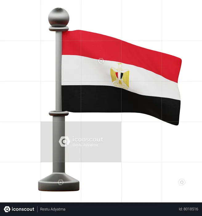Egypt Flag Flag 3D Icon
