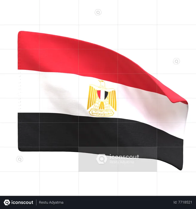 Egypt Flag Flag 3D Icon