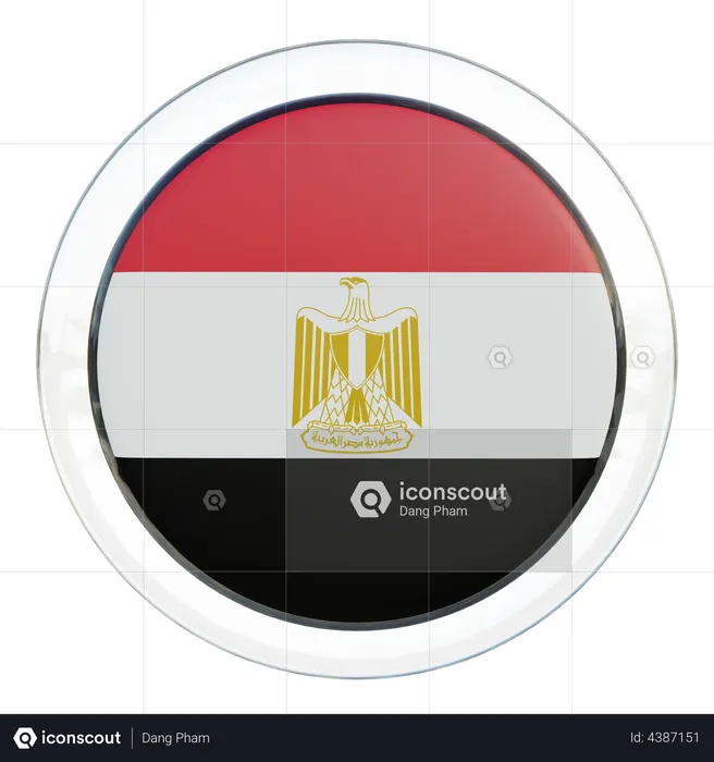 Egypt Flag Glass Flag 3D Icon