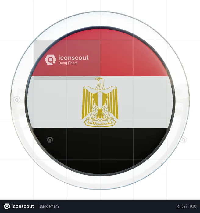 Egypt Round Flag Flag 3D Icon