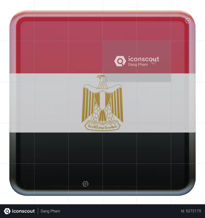 Egypt Square Flag Flag 3D Icon