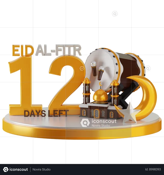 Eid al fitr quedan 12 días  3D Illustration