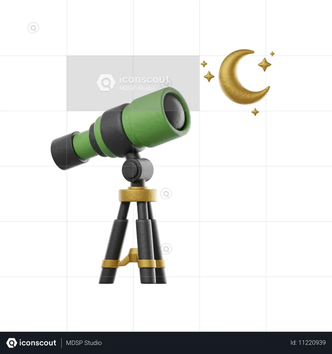 Eid Mond Teleskop  3D Icon