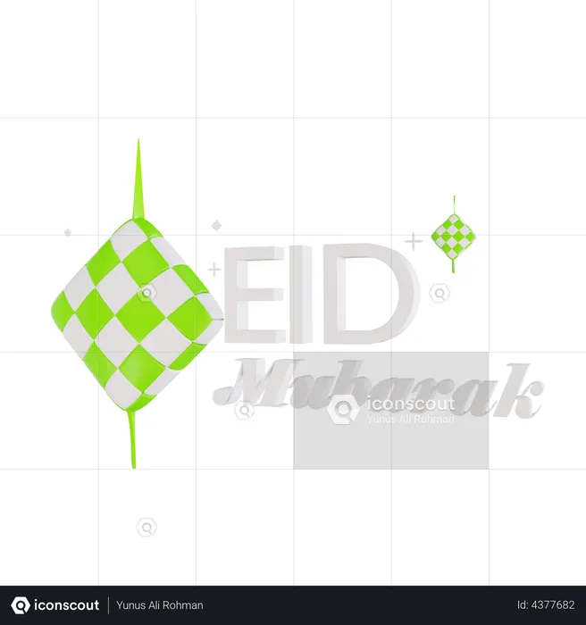 Eid Mubarak  3D Illustration