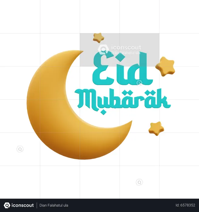 Eid Mubarak Calligraphy  3D Icon