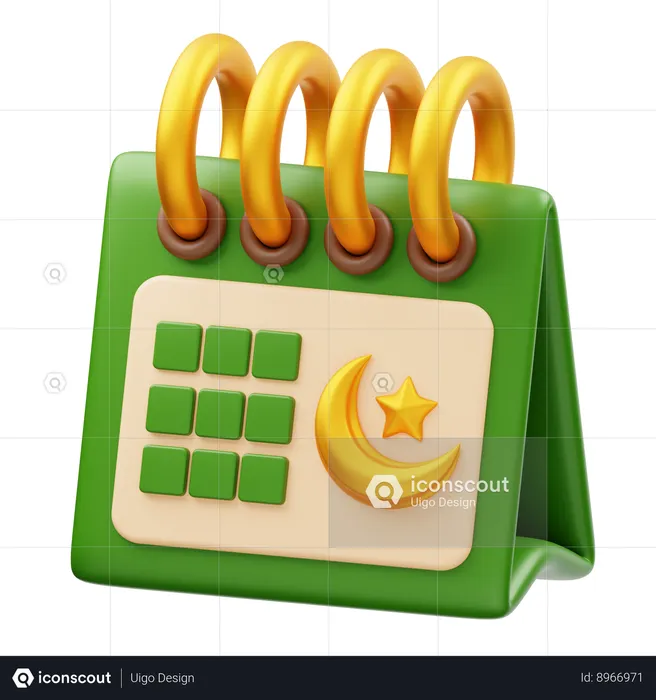 Eid Mubarak Date  3D Icon