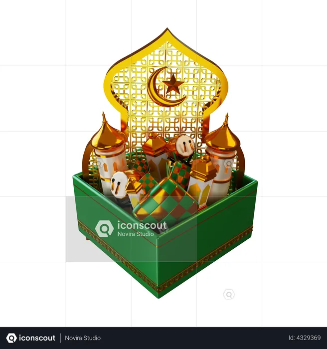 Eid Mubarak Gift  3D Illustration