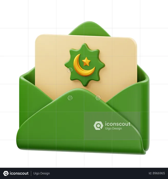 Eid Mubarak Greeting Cad  3D Icon