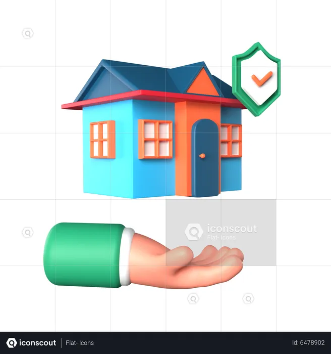 Hauseigentümerversicherung  3D Icon