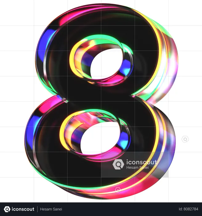 8の数字  3D Icon