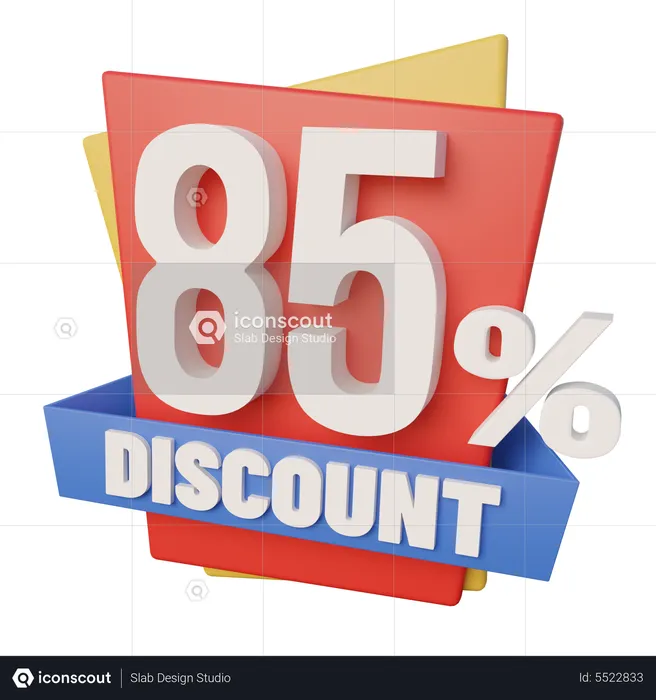 Eighty Five Percent Discount  3D Icon