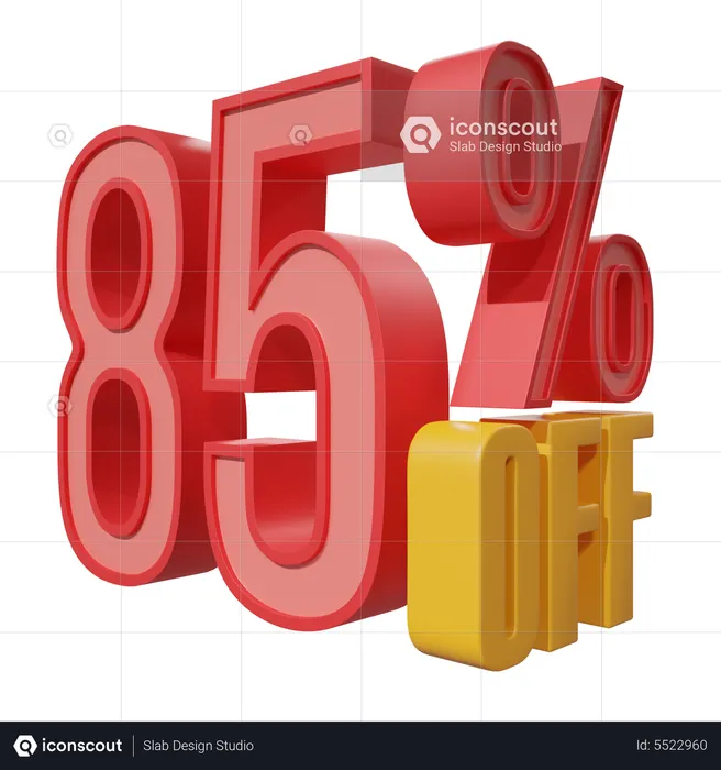 Eighty Five Percent Off  3D Icon