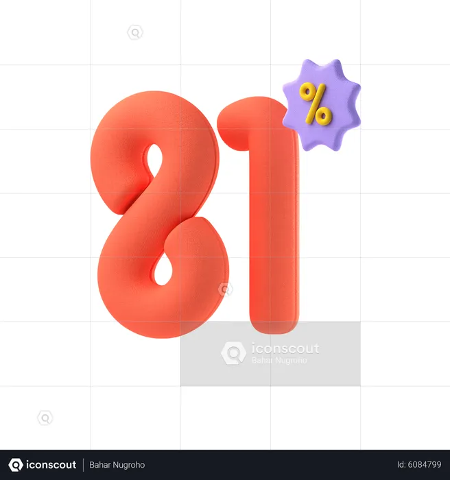 Eighty One Percent Discount  3D Icon