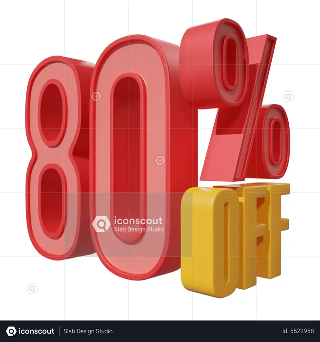 Eighty Percent Off  3D Icon