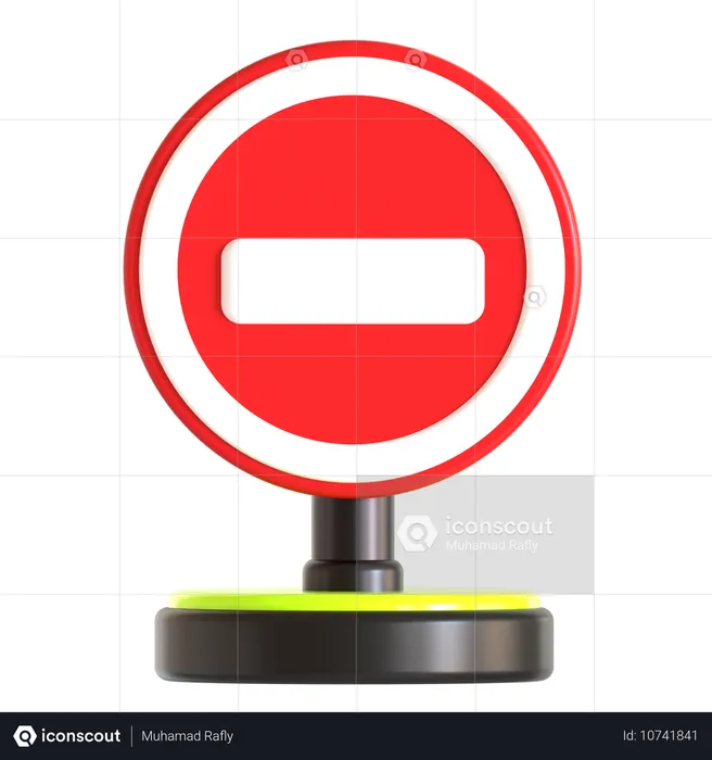 Einfahrt verboten Verkehrsschild  3D Icon