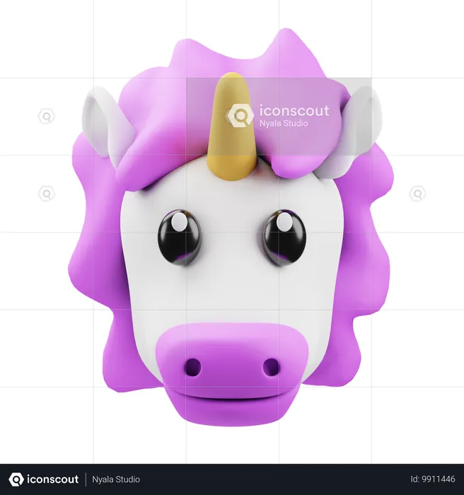 Einhornkopf-Emoji  3D Icon