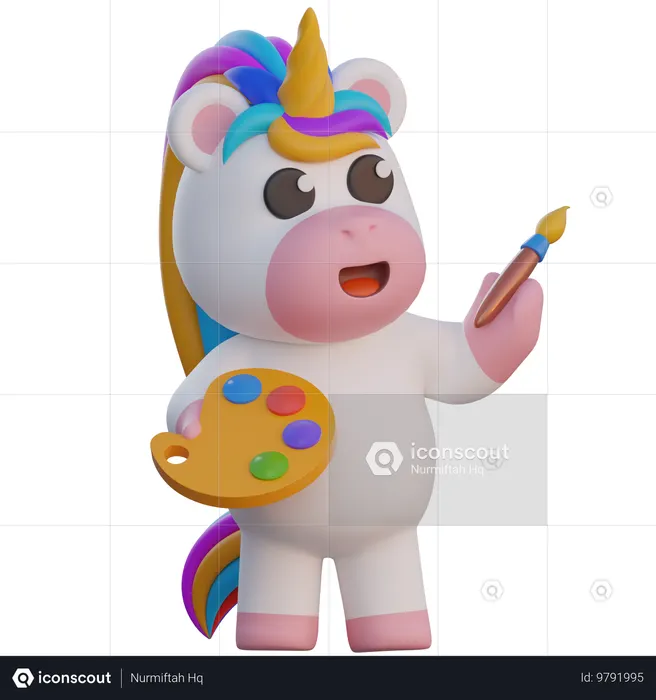 Einhorn malen  3D Icon