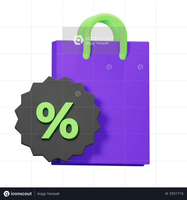 Einkaufstasche verkauf  3D Icon