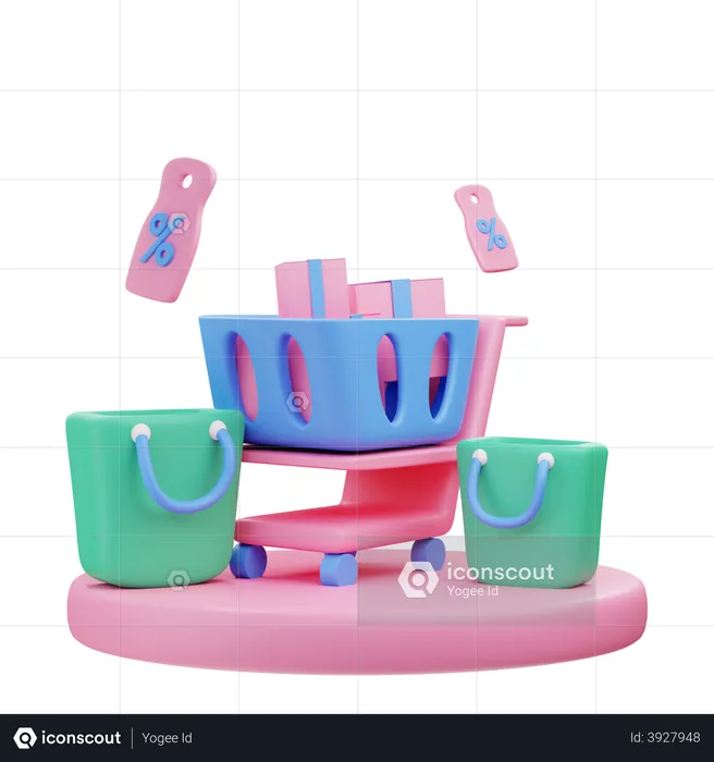 Einkaufswagen  3D Illustration