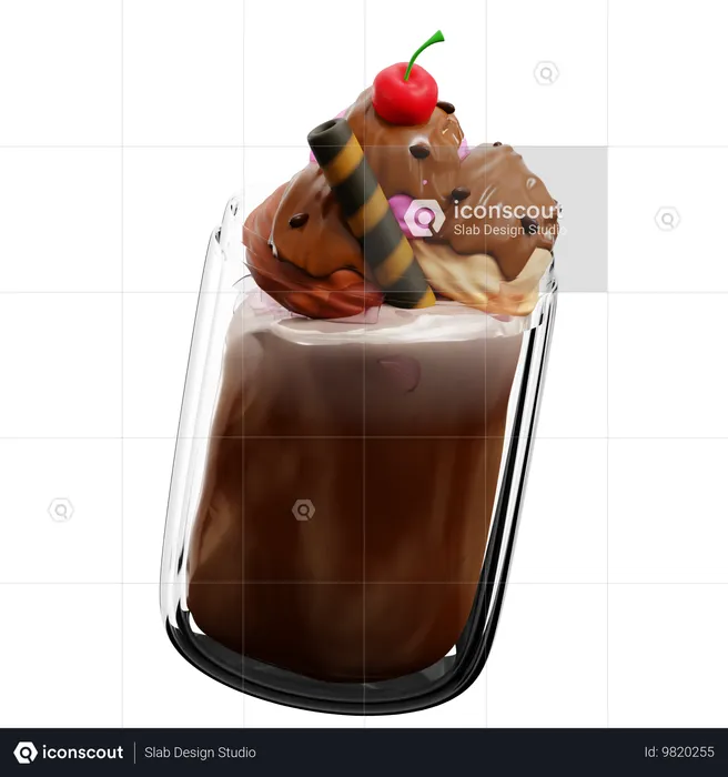 Eiskaffee  3D Icon